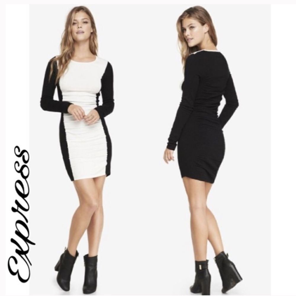 ✨HP✨Color Block Ruched Sweater Dress✨